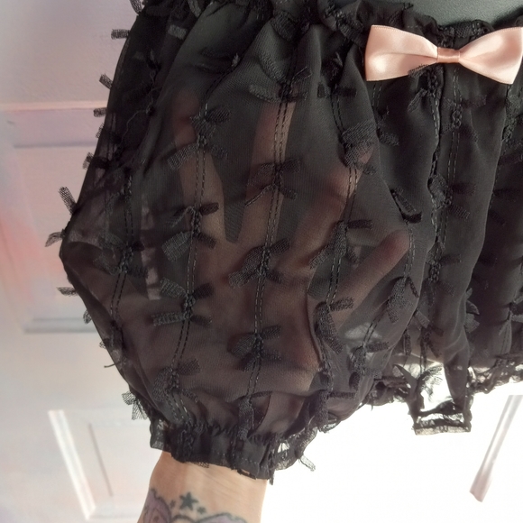 SOLD! Sheer DK off shoulder lingerie crop top & bloomers! Only tried on! - Picture 10 of 10